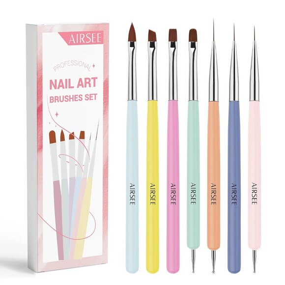 Nail Art Brush Set, Nail Art Tools with Nail Polish Brush, Nail Liner Brush, Nai - Picture 1 of 7
